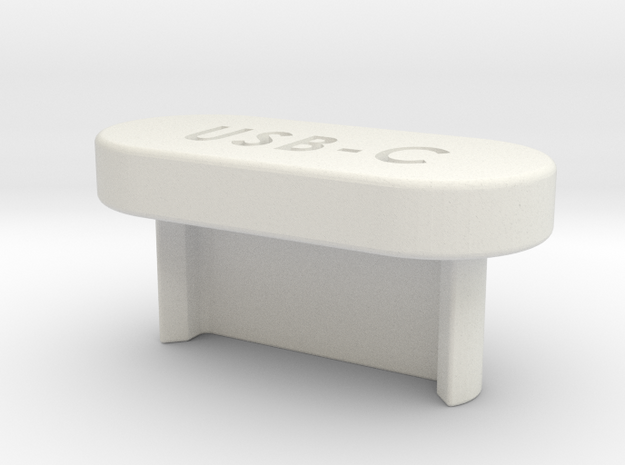 USB-C Flat Cover in White Natural Versatile Plastic