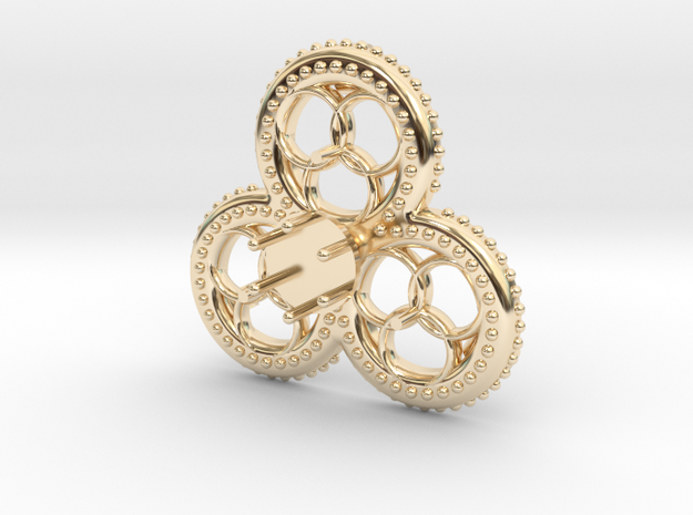 Trefoil Jewel 'Gelre' in 14k Gold Plated Brass