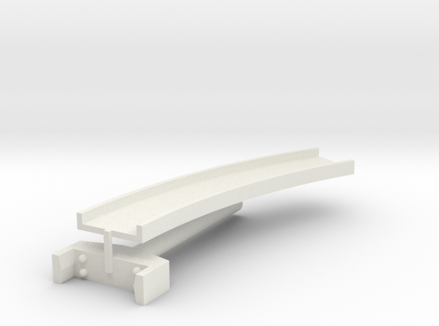 T-gauge curved bridge 158 mm in White Natural Versatile Plastic