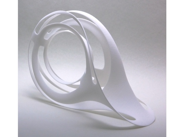 Scultura Moebius variazione (175-250 mm) in White Natural Versatile Plastic: Extra Small