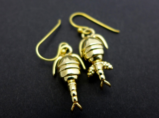 Copepod Earrings - Science Jewelry