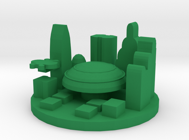 Game Piece, Galactic Capital in Green Processed Versatile Plastic