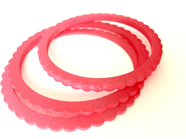 Ingranaggi Bangle - 3mm Thick in Red Processed Versatile Plastic