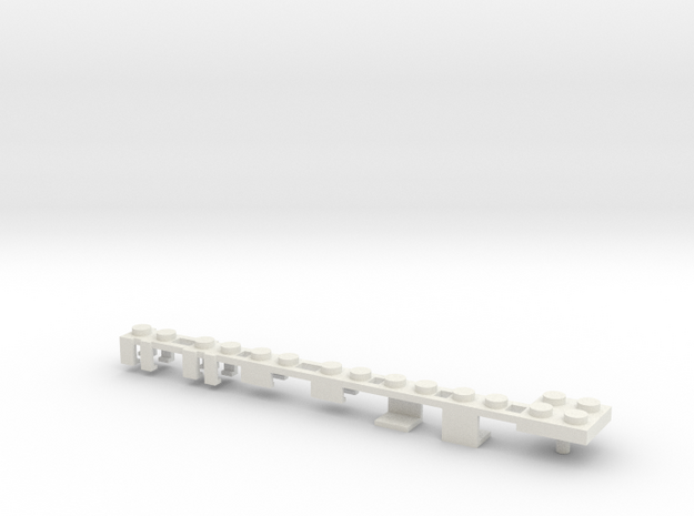 Building Block Interface for Action Figures -Plain in White Natural Versatile Plastic