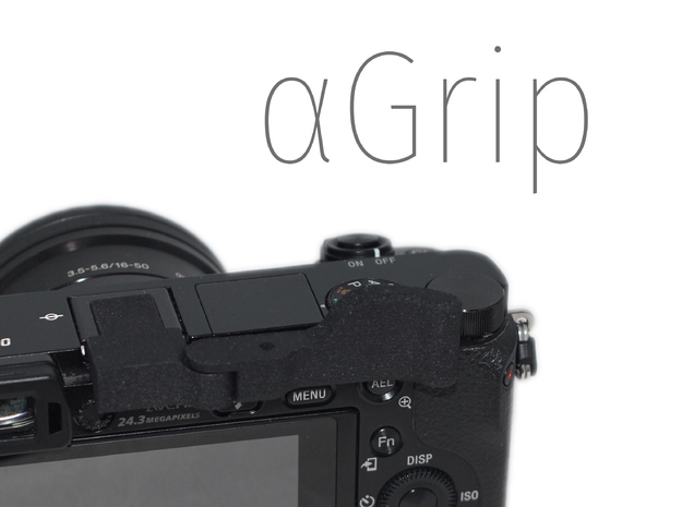 ⍺Grip (Grip for Sony A6000) in Black Natural Versatile Plastic