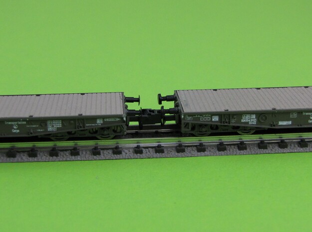 1:160 n scale buffer ROCO Flatbed Ssy x3 in Smooth Fine Detail Plastic
