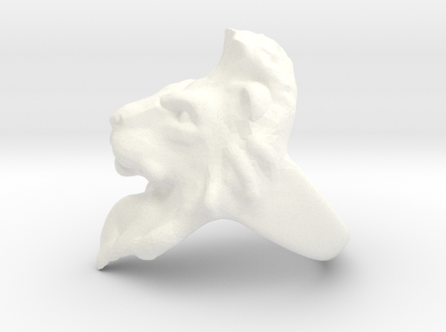 Lion Ring 18.98mm (size 9) in White Processed Versatile Plastic