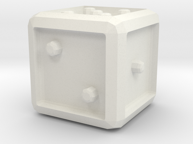 Dice/Cube in White Natural Versatile Plastic