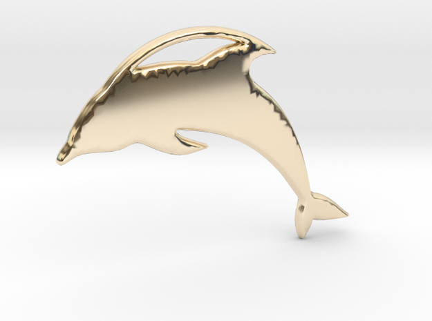 The Dolphin Necklace in 14k Gold Plated Brass