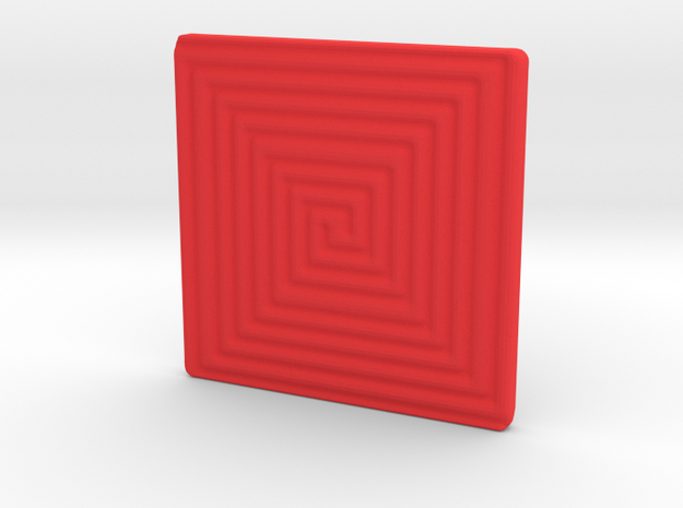 Maze Square in Red Processed Versatile Plastic
