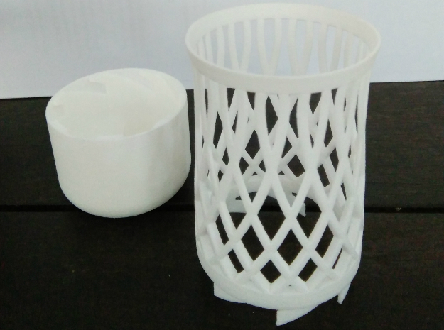Modular Vase Design (D1 - 7cm) in White Natural Versatile Plastic