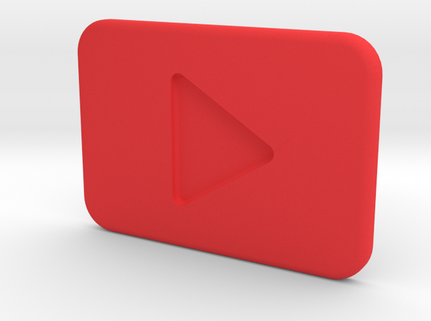 Youtube Play button in Red Processed Versatile Plastic