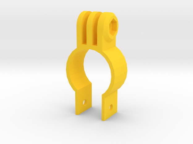 GoPro Mount for 1" Scope Tube (Bottom Screw) in Yellow Processed Versatile Plastic