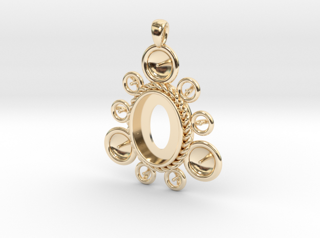 Pendant "Ursula" in 14k Gold Plated Brass: Large