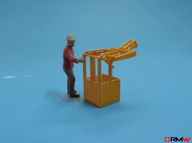 HO/1:87 Man basket for mini crawler crane in Gray Fine Detail Plastic