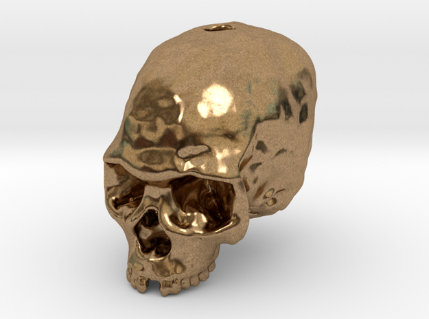 Liujiang skull bead in Natural Brass