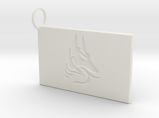 Anubis Keychain in White Natural Versatile Plastic