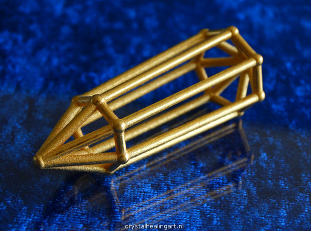 Phi Vogel Crystal - 7 sided in Polished Gold Steel
