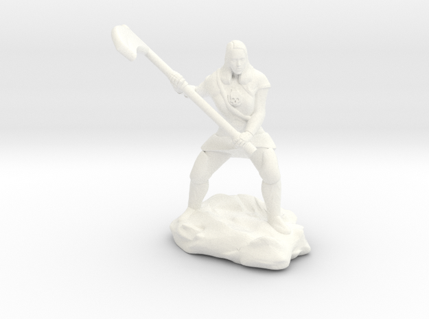 Female Human Cleric of Wee Jas With Scythe in White Processed Versatile Plastic