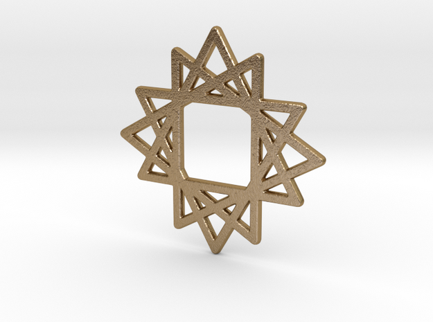 16 Point Star in Polished Gold Steel
