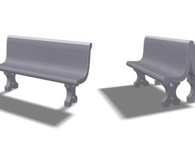 Cement Benches, HO Scale, 10 + 6 doubles in White Natural Versatile Plastic