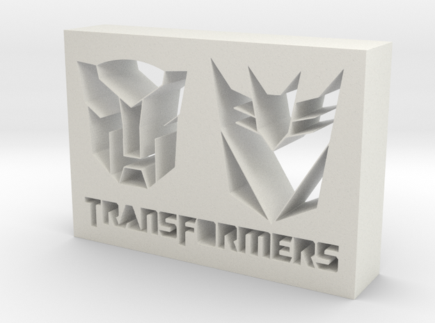 Transformers Logo in White Natural Versatile Plastic