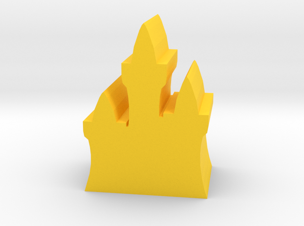 Game Piece, Elven Fortress in Yellow Processed Versatile Plastic