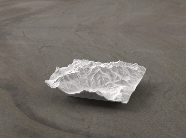 3''/7.5cm Mt. Blanc, France/Italy in White Natural Versatile Plastic