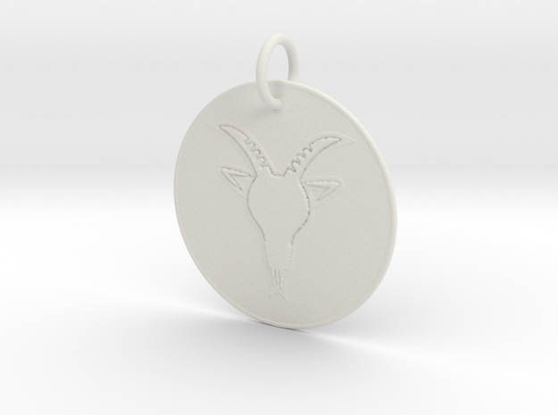 Capricorn Keychain in White Natural Versatile Plastic