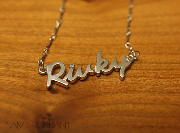 Name Pendant - "Rivky" in Polished Silver