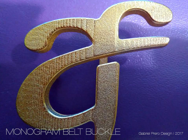 Custom Logo Belt Buckle in Polished Bronzed Silver Steel