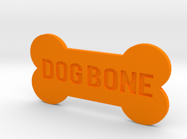 Dog Bone Button in Orange Processed Versatile Plastic