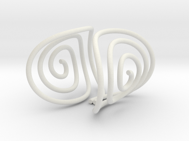 Spiral Torision Spring Inspired Bracelet in White Natural Versatile Plastic