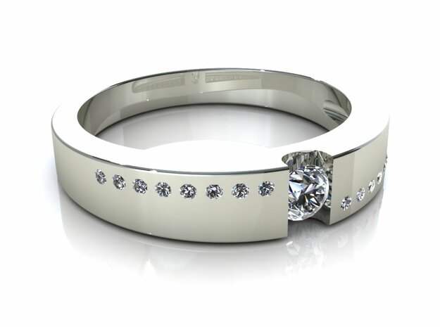 Wedding Engagement Ring C2 in Tan Fine Detail Plastic
