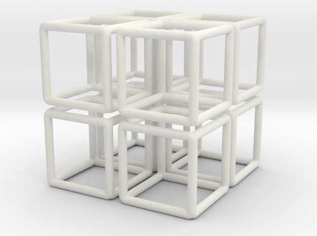 Building Cube 8x Scale 1-200 3,5x3,5x3,5m in White Natural Versatile Plastic: 1:200