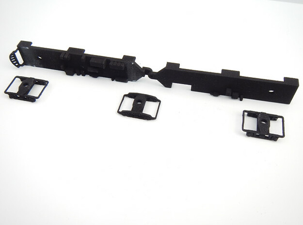 TMERL Duplex 1180 - 1195 Under Frame Trucks in Black Natural Versatile Plastic