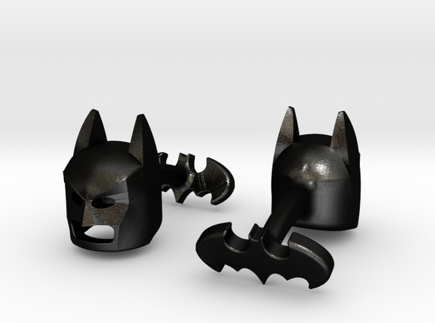 Batman Cufflinks in Matte Black Steel