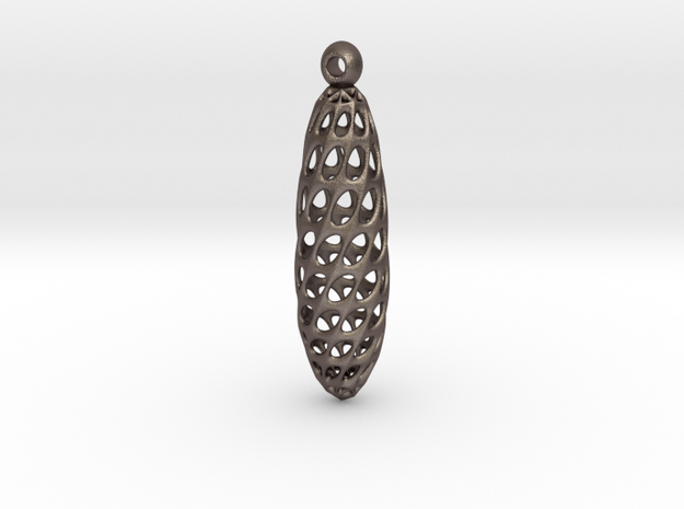 Spiral Earring in Polished Bronzed Silver Steel