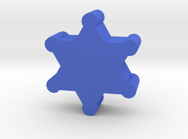 Game Piece, Sheriff Badge in Blue Processed Versatile Plastic