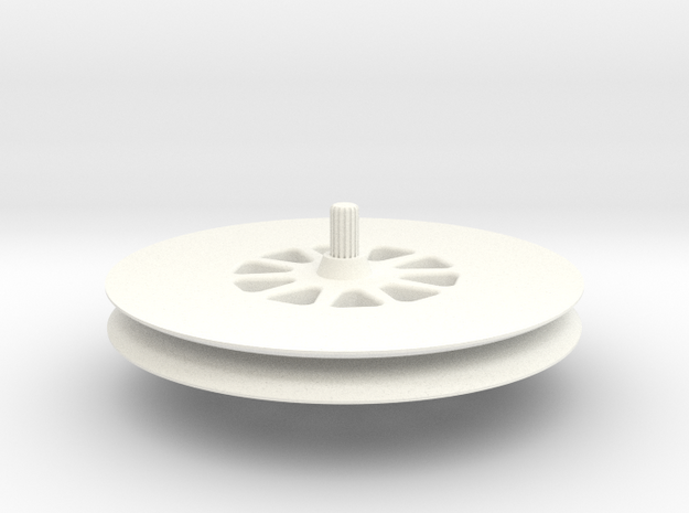 Deep-groove-wheel in White Processed Versatile Plastic