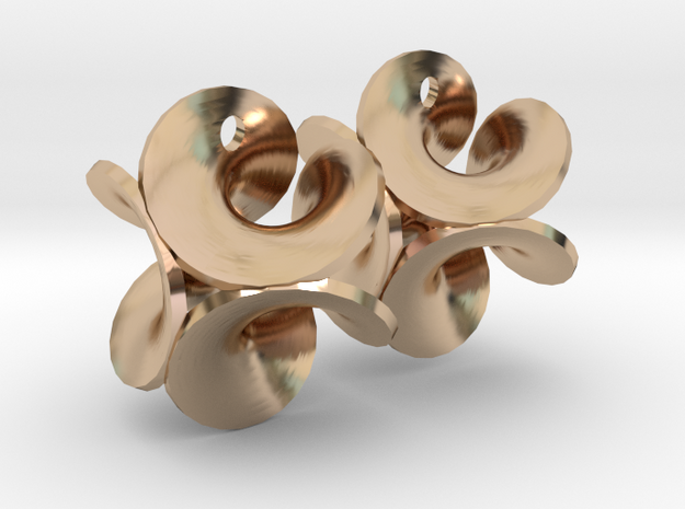 Enneper earrings, pair in 14k Rose Gold Plated Brass