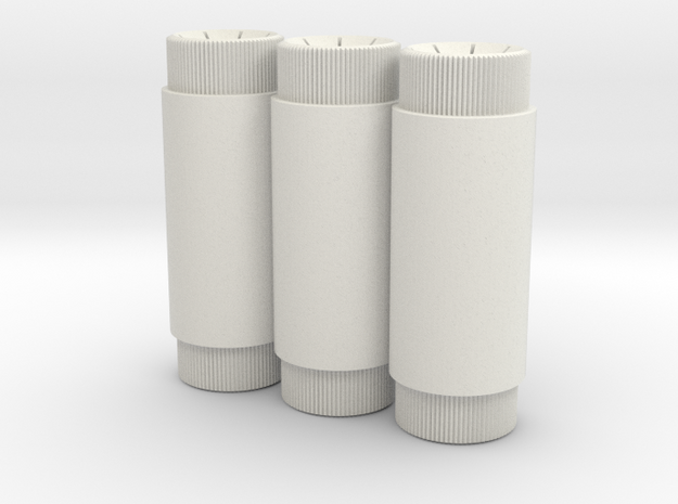 Shore Triple Canisters in White Natural Versatile Plastic