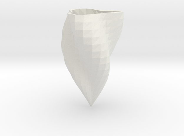 Low-poly supercurve vase in White Natural Versatile Plastic: Medium