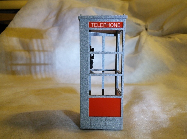 Telephone Booth, 1/32 Scale in White Natural Versatile Plastic