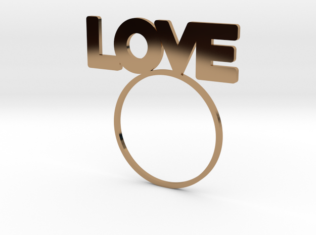 LOVE [LetteRing® Serie] in Polished Brass