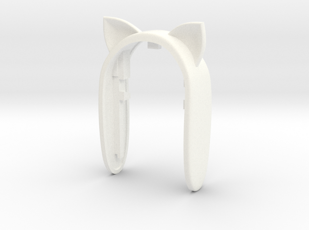 CAT LOVE KEY FOB in White Processed Versatile Plastic