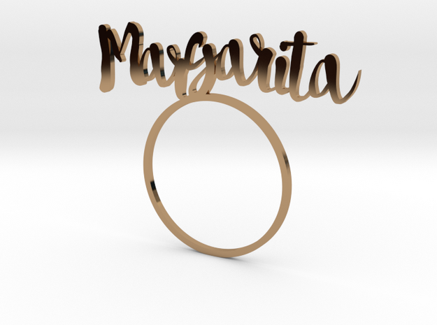 Margarita [Cocktail LetteRing©] in Polished Brass
