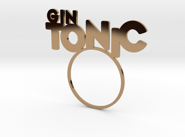 GinTonic [Cocktail LetteRing© Serie] in Polished Brass