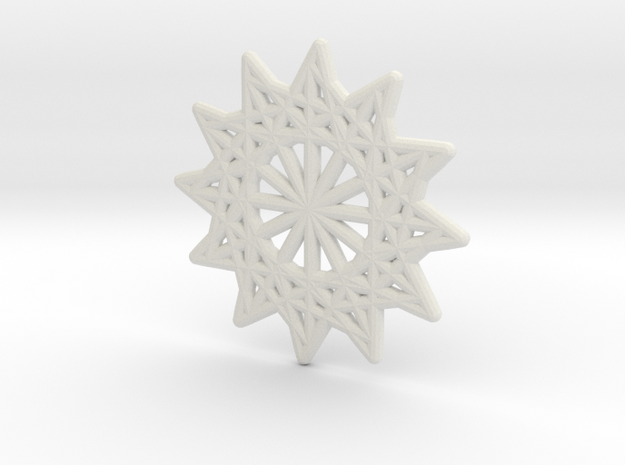 Magic Star Trivet or Coaster (Medium) in White Natural Versatile Plastic