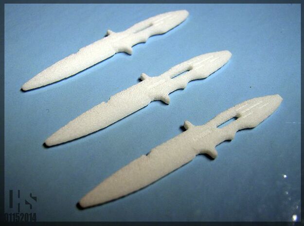 1/6 scale Elite Forces Boot Knives X3 in White Natural Versatile Plastic